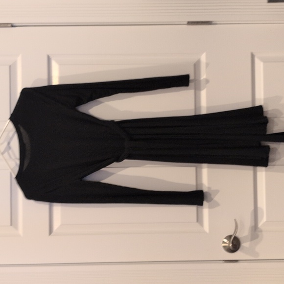NWOT Tie Back Black Long Sleeve Dress - Picture 2 of 2